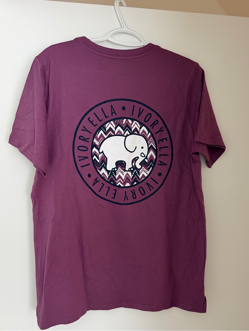ivory ella Plum Graphic Elephant Logo Tee